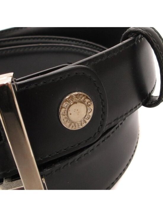 Bvlgari Belt Smooth Leather Square Buckle Logo 110 44 Black main image 6